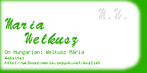 maria welkusz business card