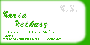 maria welkusz business card